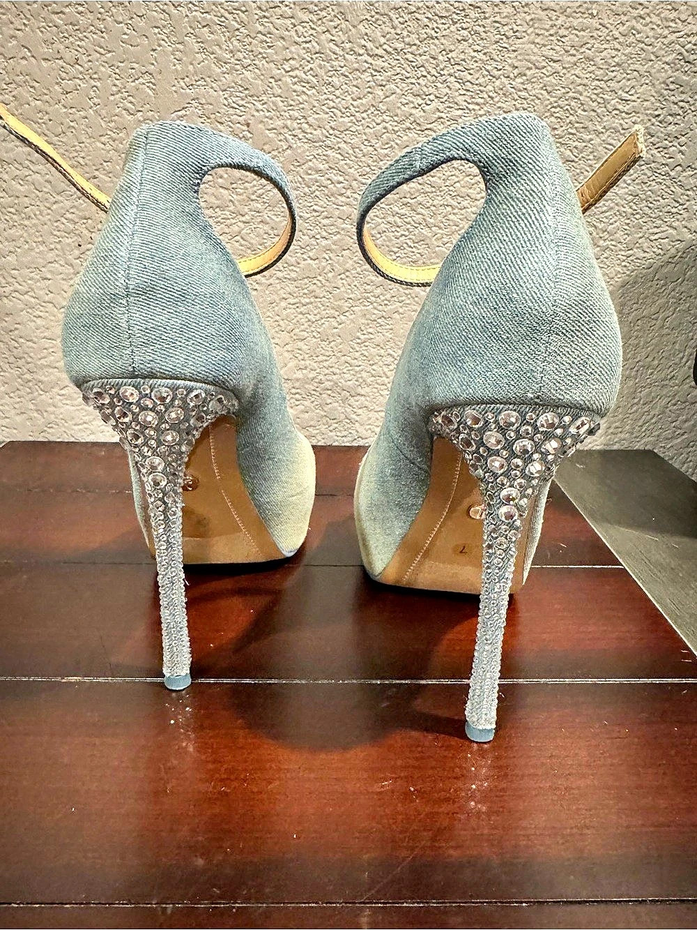 Thalia Sodi Denim Bedazzled Heels - Picture 3 of 5